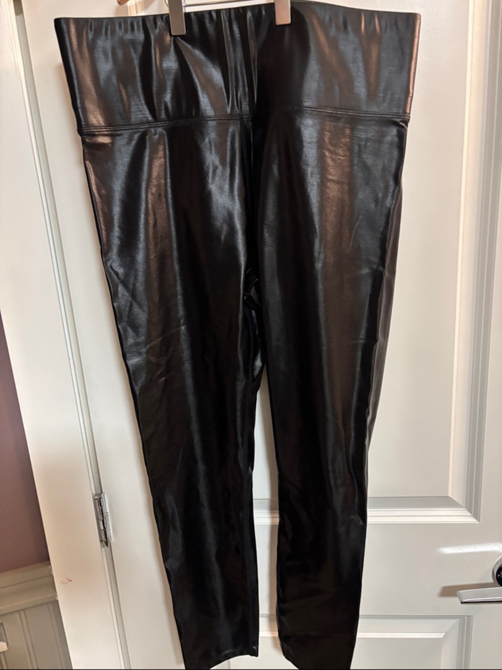 knix Black Faux Leather High-Waist Leggings